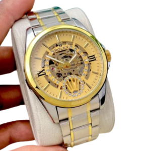 Rolex-Style Luxury Gold Skeleton Watch
