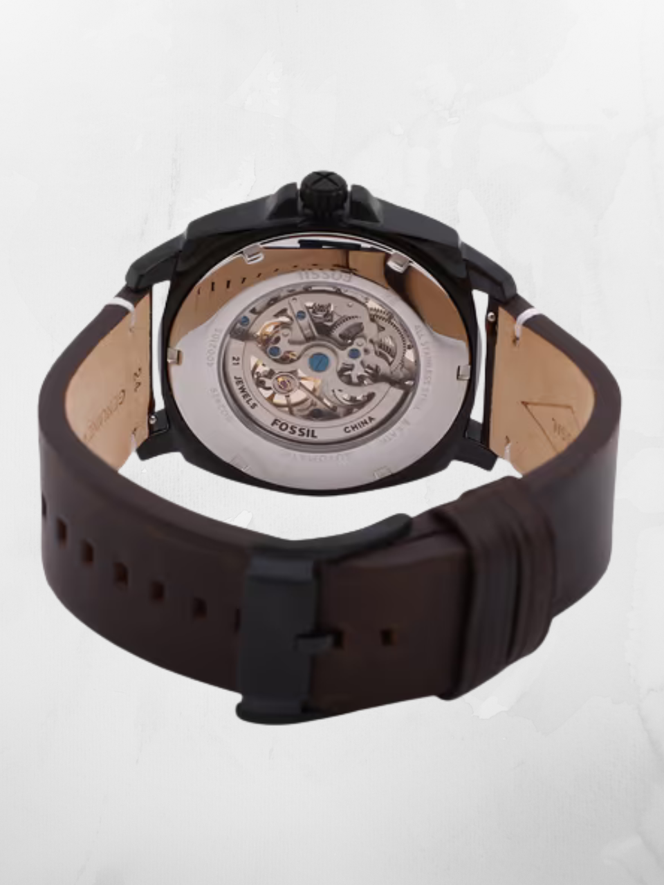 Fossil Automatic Skeleton Brown Leather Watch for Men GetGenie - Image 2