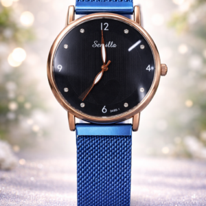 Semilla Midnight Blue Elegance Wrist Watch for Women & Girls Classic Dial Quality Stainless Steel